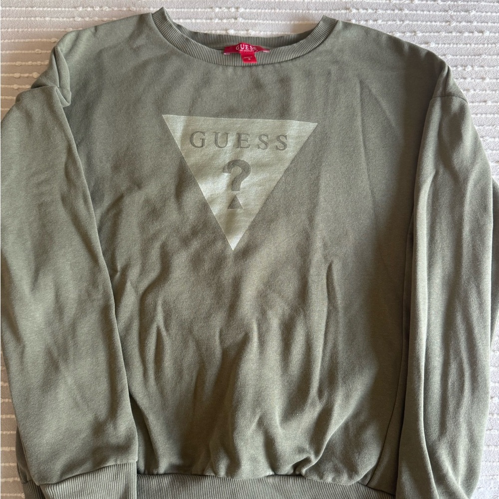 Guess Sage Green Logo Sweatshirt